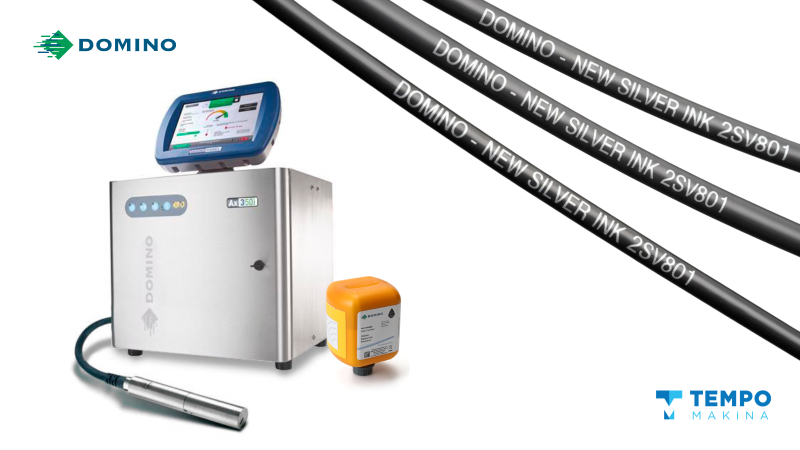 Domino 2SV801 Gümüş Mürekkep: Kablo ve Tel Kodlamada Tek Mürekkep Devri